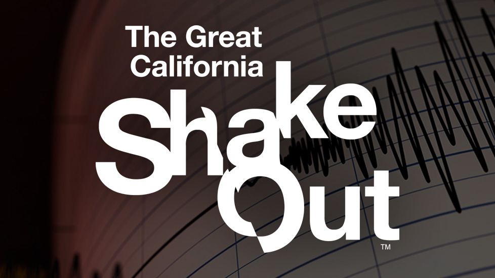 The Great California ShakeOut in front of a earthquake graph
